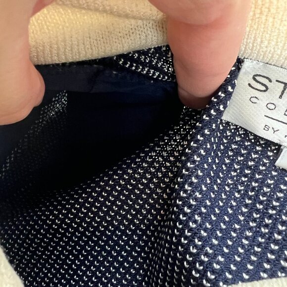 Vintage St. John Collection Suit Blue/White Long Sleeve Top & Skirt Size 4 & 6 - Picture 16 of 16